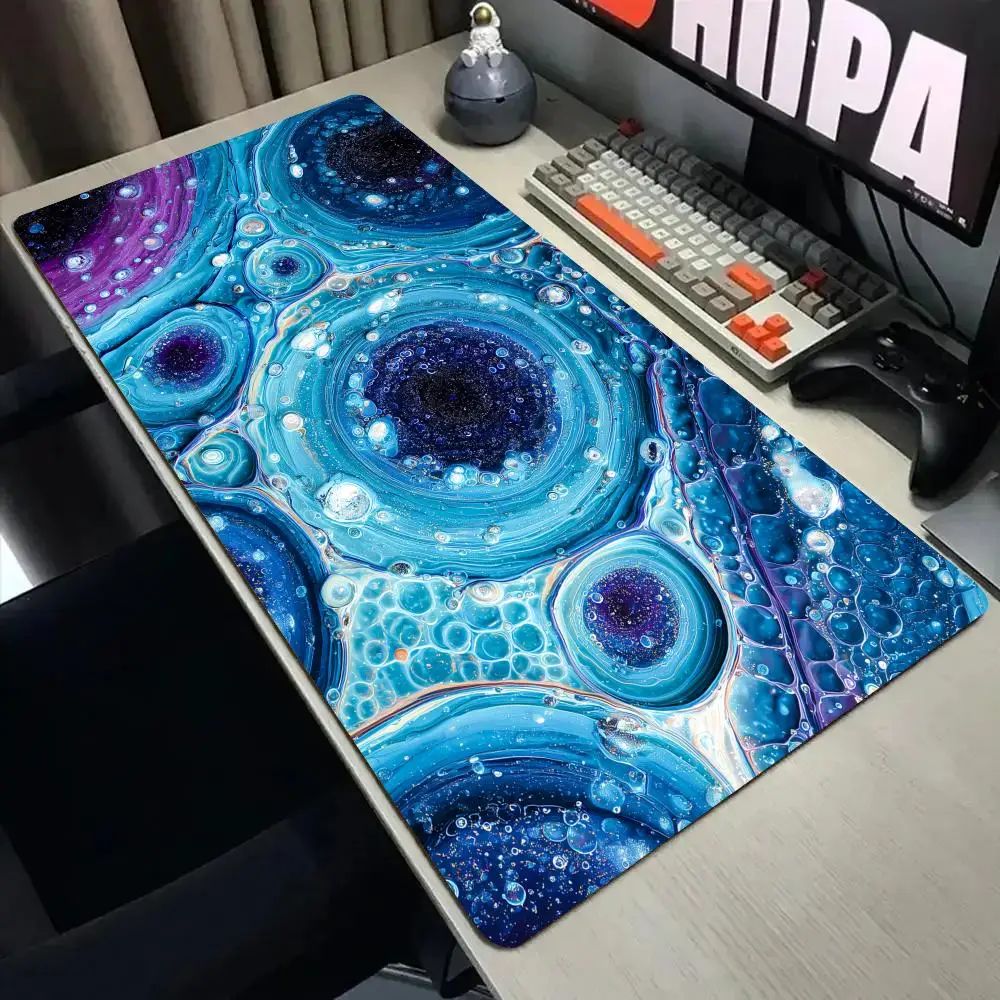 Fantasy Liquid Vortex Mouse Pad Desk Mat with Stitched Edge XXL Mousepads Rubber Anti-slip Gamer Keyboard Rug Gaming Mats