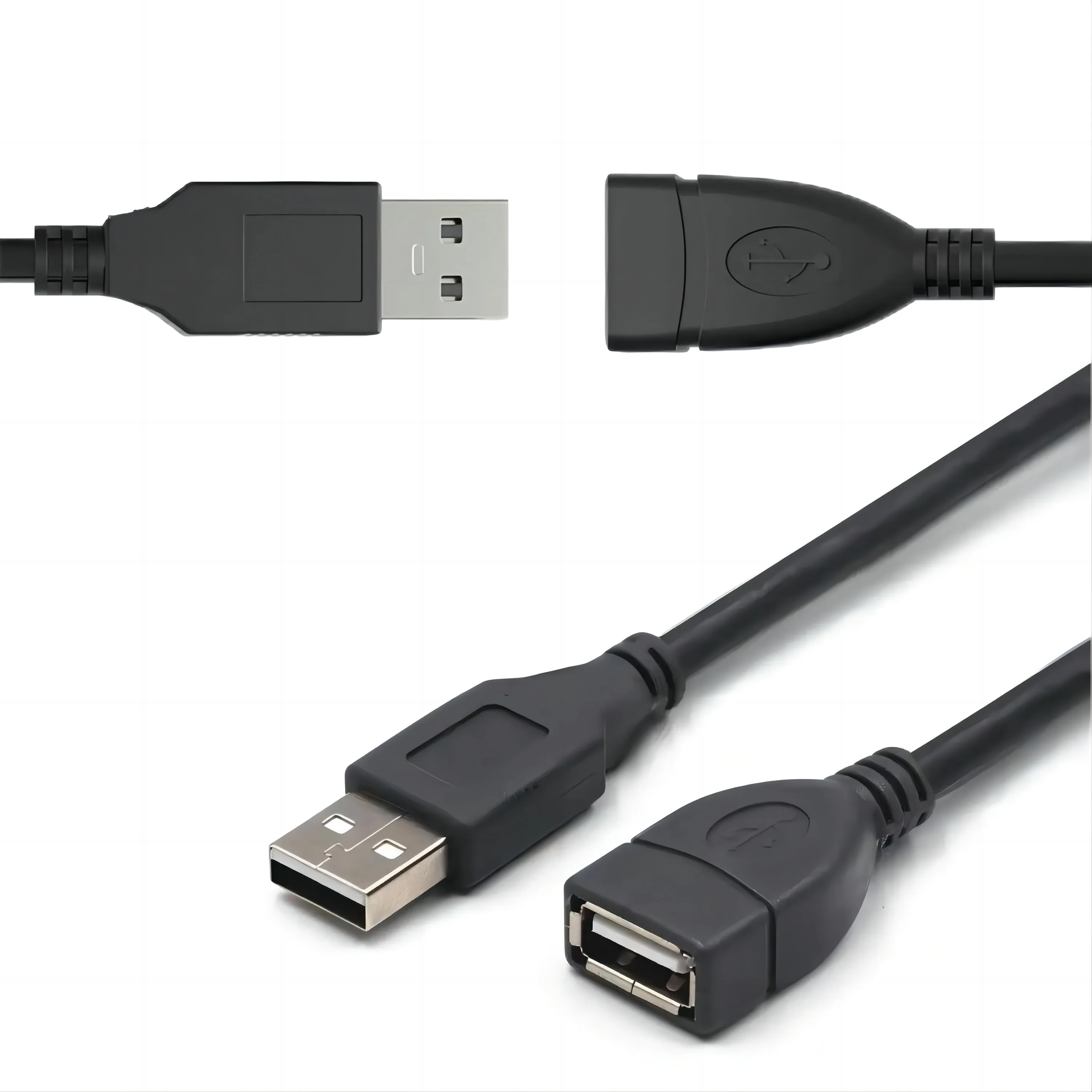 USB 2.0 Extension Cable - Male to Female, High-Speed Data Transfer, Compatible with Hard Drives, Cameras, Keyboards & Mice