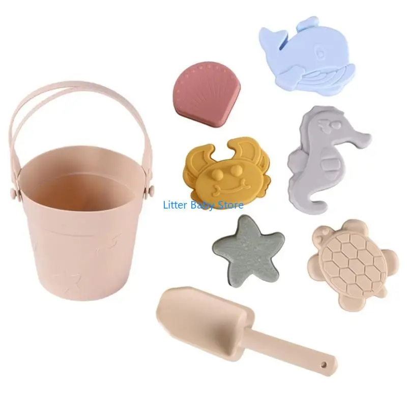 N80C พลั่วชายหาดถังแม่พิมพ์คราดของเล่นชายหาดสำหรับของขวัญสำหรับเด็กเด็กวัยหัดเดินสำหรับการขุด