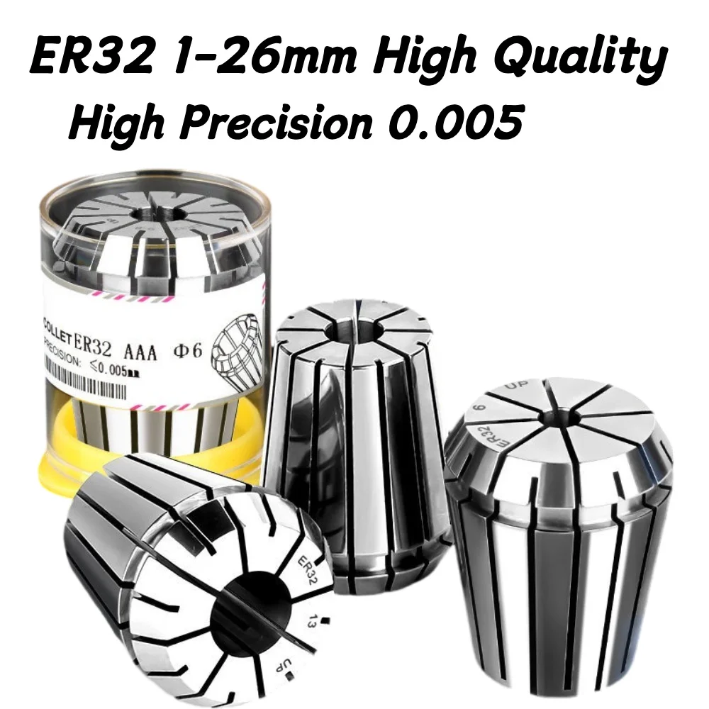 High Quality High Precision ER32 3~20mm 0.005 ER Spring Collet Chuck For CNC Milling Tool Holder Engraving Machine Lathe Mill
