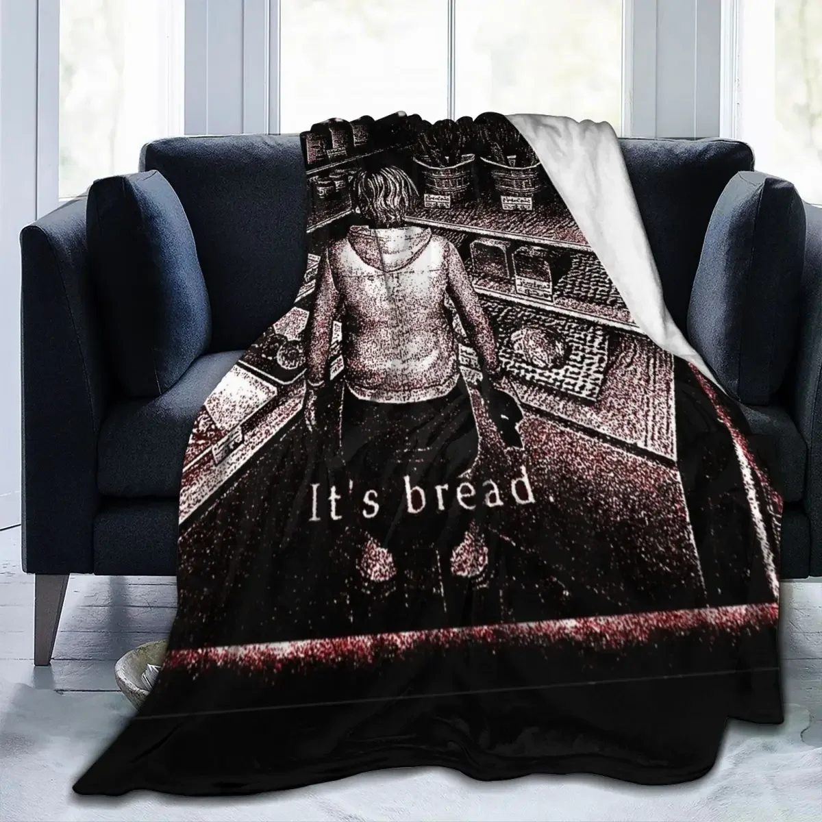 It's Bread Silent Hill 3 Throw Blanket Flannel Home Heather Throw Blankets Cozy Super Soft for Couch Bedspread view 5