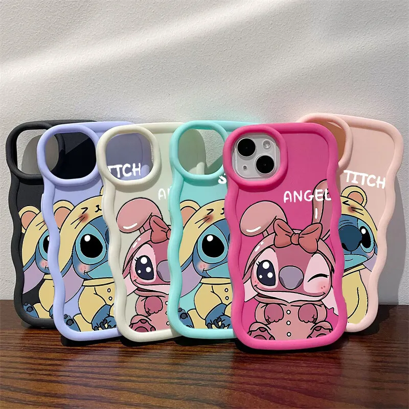 Stitch Angel Couple Case For Motorola Moto G84 G32 G22 G14 G22 E14 EDGE 40 NEO 5G Cute Candy Color Silicone Soft Cover