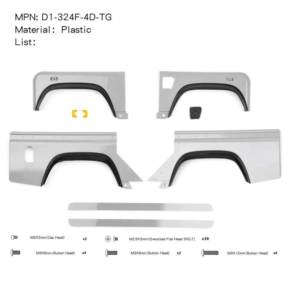 Plastic Simulatie 324/313mm 5 Deuren Monocoque Auto Shell voor 1/10 RC Crawler Auto Traxxas TRX4 Defender RD110 Wagon Diy Onderdelen