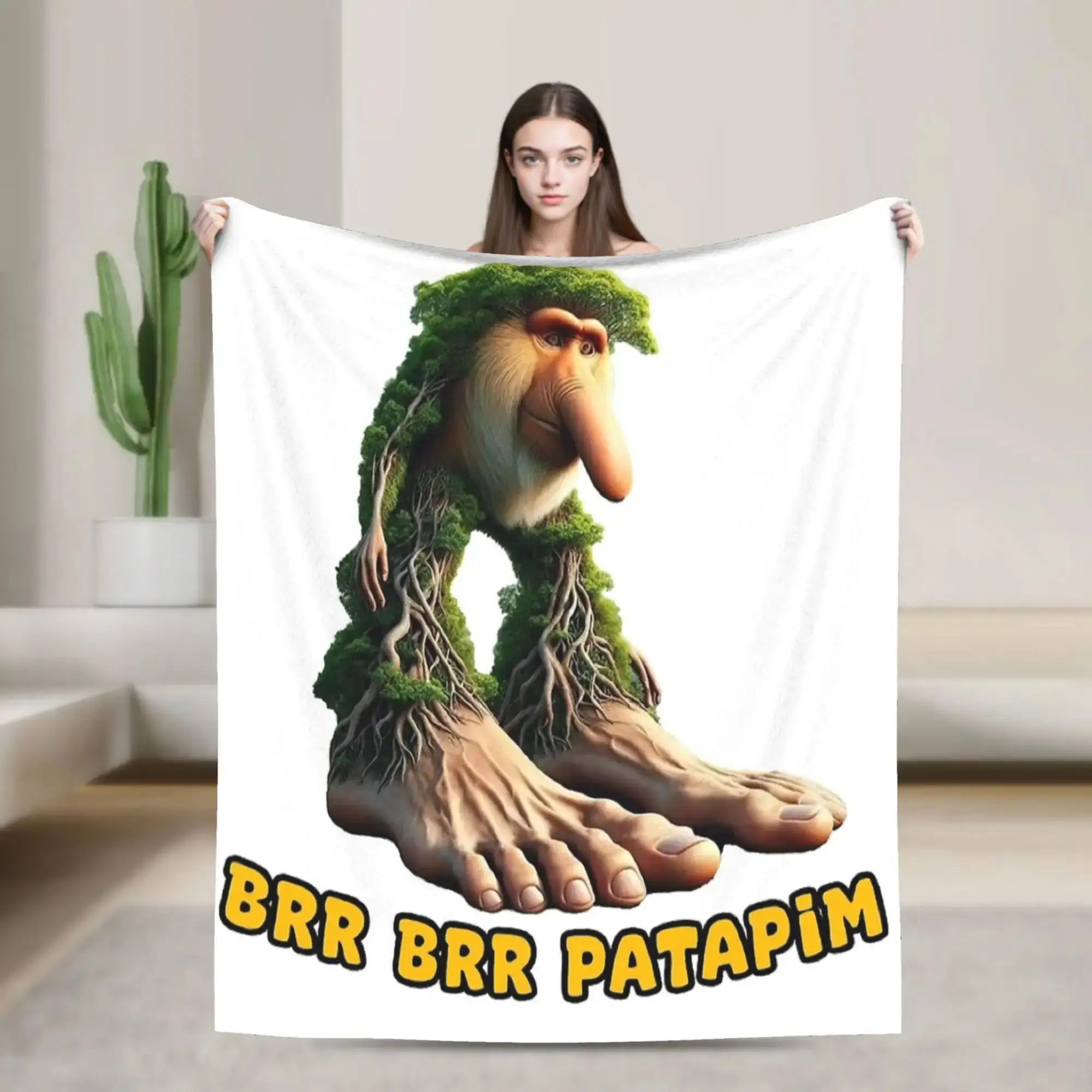 

Забавное итальянское мем-покрывало Brr Brr Patapim для дивана, кровати, софы – теплое флисовое одеяло для мужчин, женщин и подростков
