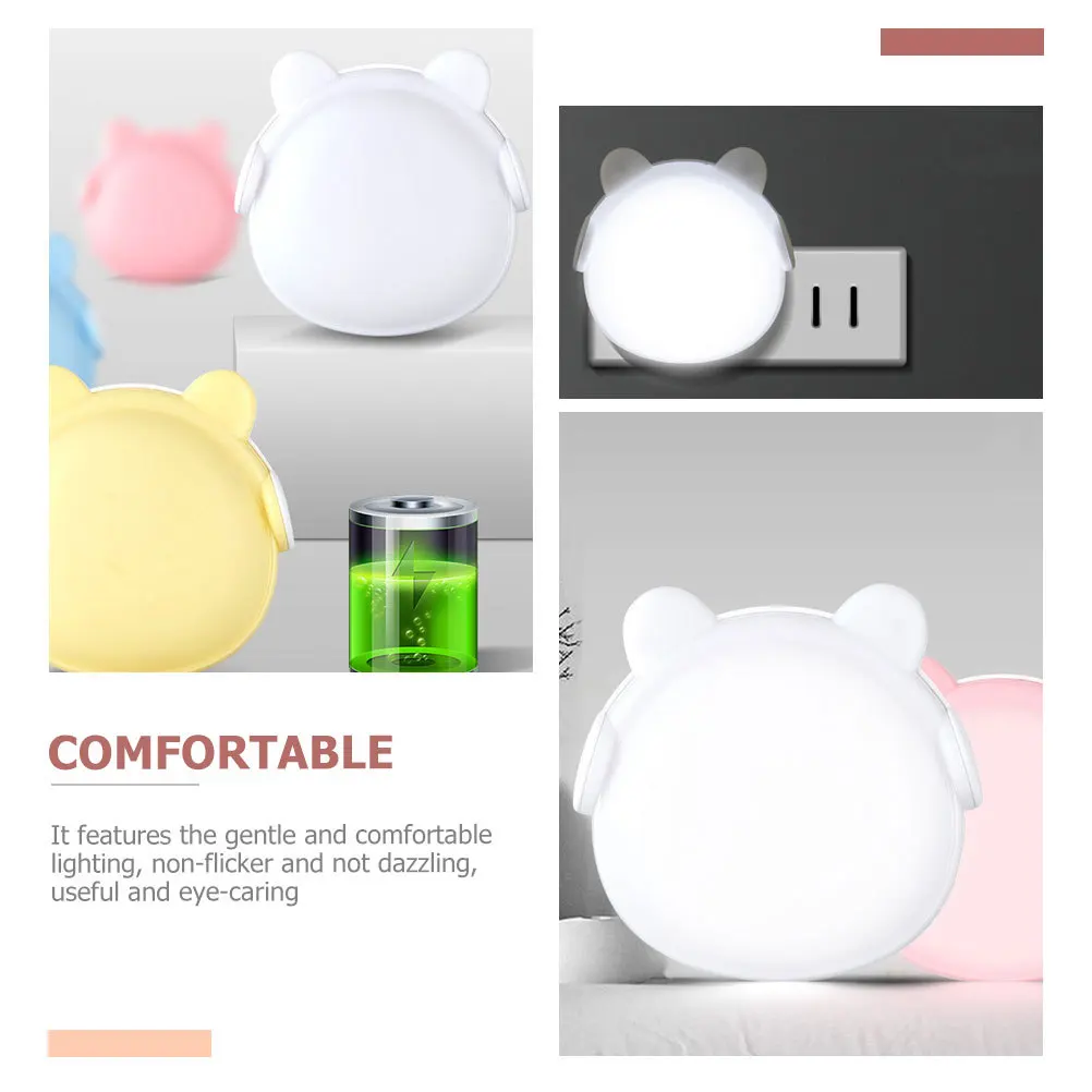 

4pcs Light Control Led Bedside Lamp Plug-In Night Light For Bedroom Corridor Home Decor Small Nightlight Non-Flicker Eye-Caring