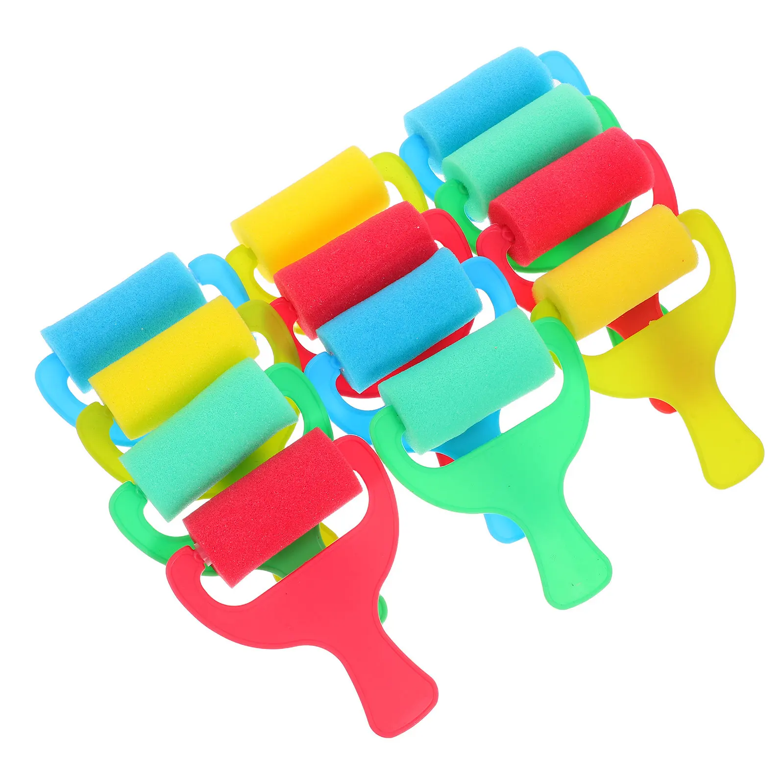12Pcs Drawing Tool Sponge Painting Set Different Sizes Paint Rollers DIY Graffiti Craft Brush for Teens Art Painting Sponge