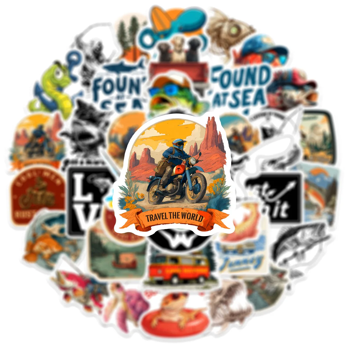 10/50 SZTUK Kreskówkowe Naklejki Wędkarskie Kreatywne Graffiti DIY Dekoracja Etui na Telefon Komórkowy Notatnik Kubek na Wodę Zabawka Prezent Naklejki