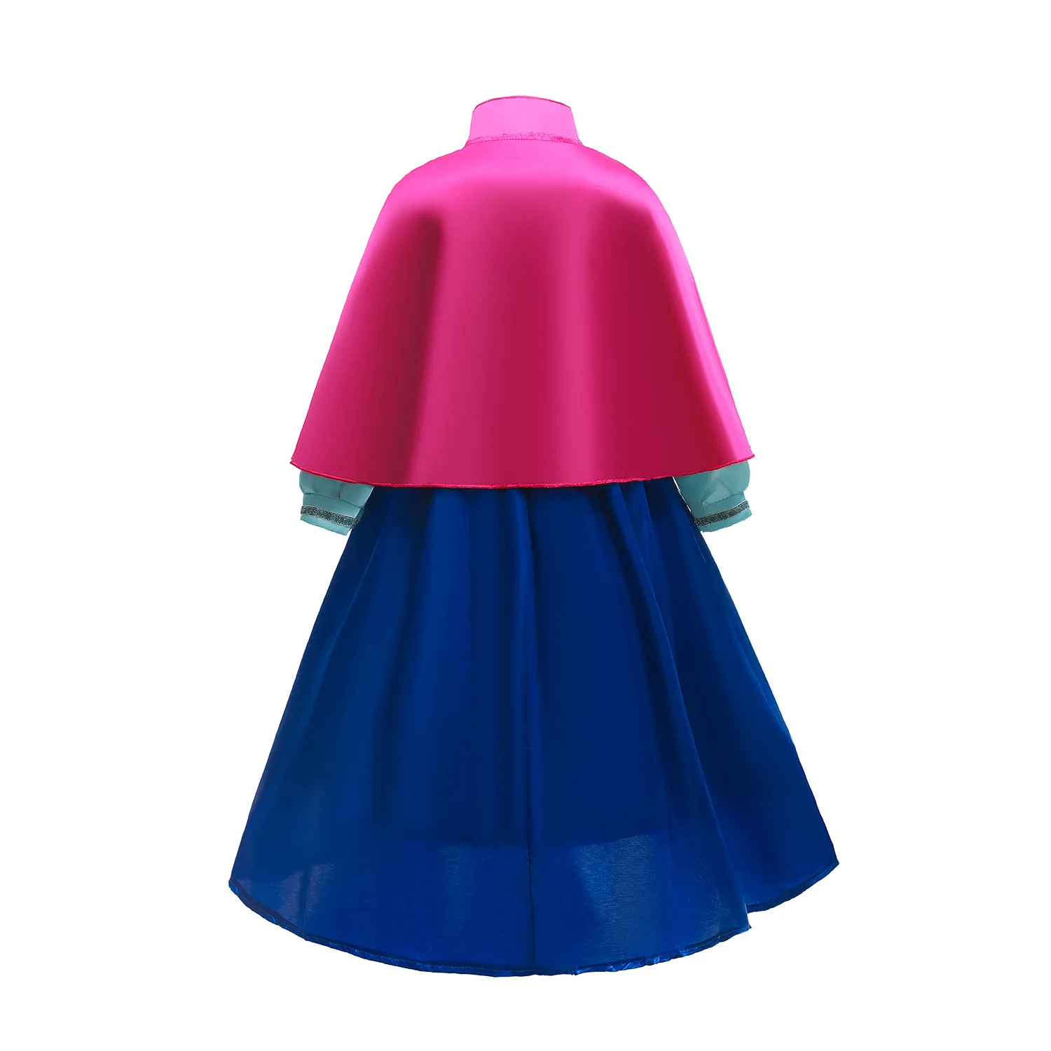 Anna Coronation Dress With Cloak Cartoon Movie Princess Cosplay Outfit Girl Halloween Disguise Costume Birthday Party Fancy Gown