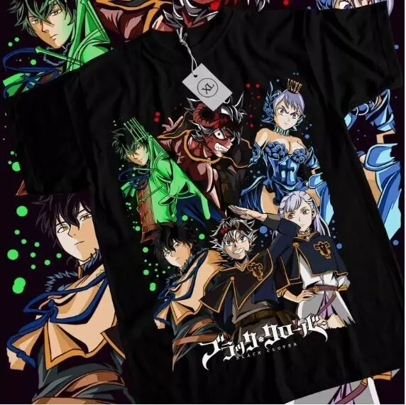 Black Clover Tshirt Asta Yami Sukehiro Yuno Tee Anime T-Shirt Luck Voltia Shirt