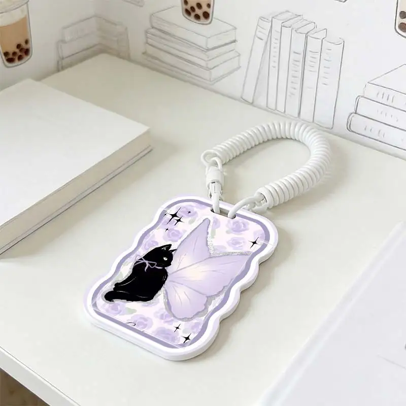 Card Holder for Kpop Photocard Holder Stretchable Spring Cord Student Bus/Meal Card Protection Case Photo Protector