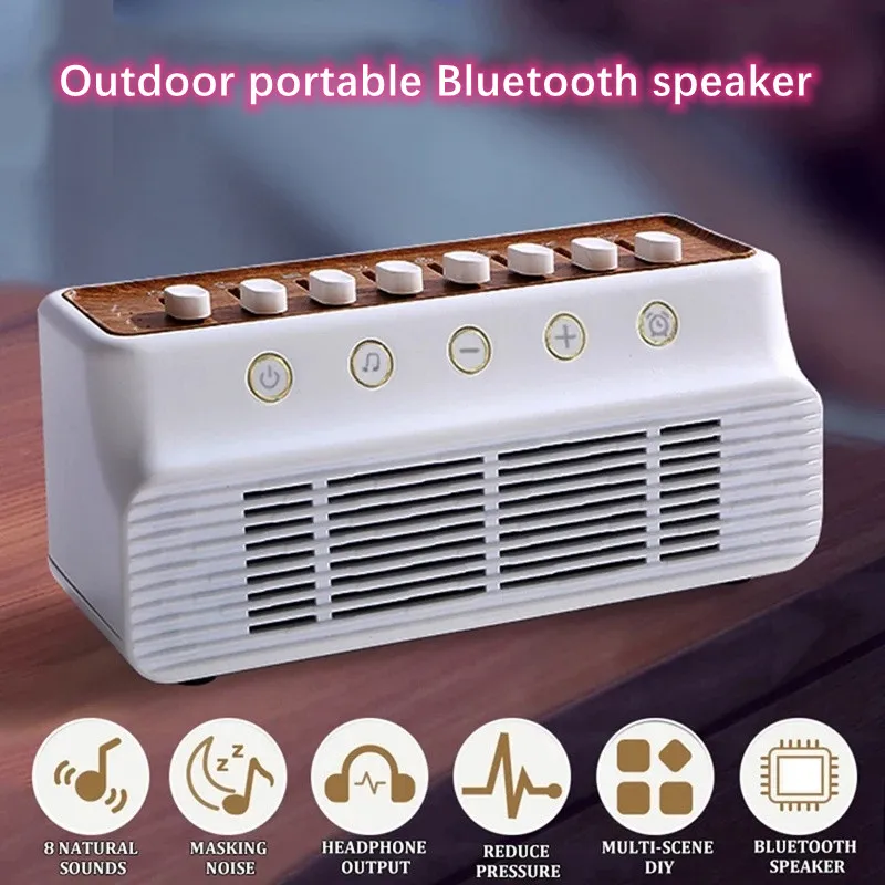 White Noise Machine Type-c Rechargeable Bluetooth Speaker Machine For Sleeping Relaxation For Baby Adult Office Travel Boombox