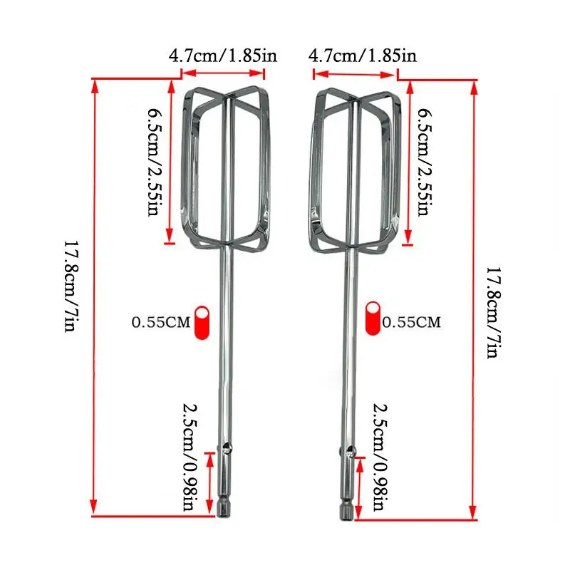 1/2pcs Hand Mixer Beaters Attachments For Universal Stainless Steel Electric Hand Mixer Whisk Replacement