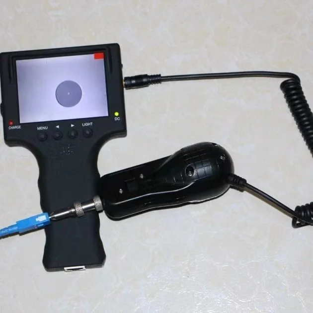 Handheld optical fiber video magnifier 200x Handheld optical fiber end detector module device Flange microscope