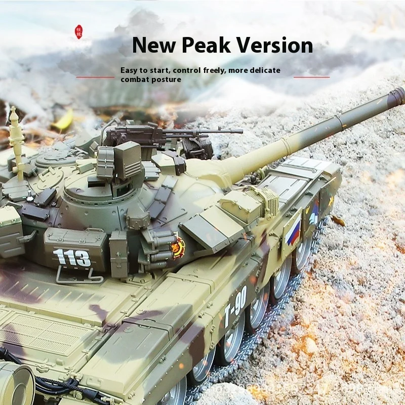 Henglong – réservoir télécommandé T90, jouet monté sur piste en métal, véhicule militaire tout-terrain, jouet pour enfants et collectionneurs de modèles
