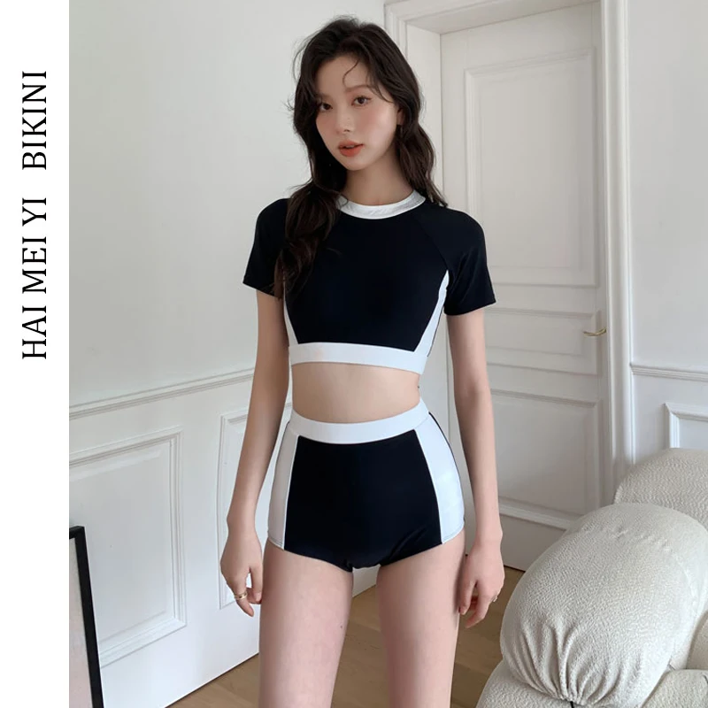 

Новый женский купальник-бикини H 2025: консервативный, с высокой талией, для термальных источников и спа, скрывающий живот, с плоской подошвой