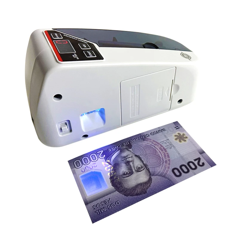 Imagem -02 - Contador de Dinheiro Portátil com Luz uv Mini Handy Bill Cash Note Counting Machine Detector de Dinheiro Falsificado para Papel Moeda V30