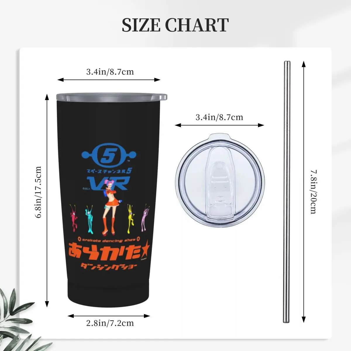 Space Channel 5 Ulalas Swingin Report Show Stainless Steel Tumbler Vacuum Insulated Mug Thermal Cold Cups Straw With Lid 20oz