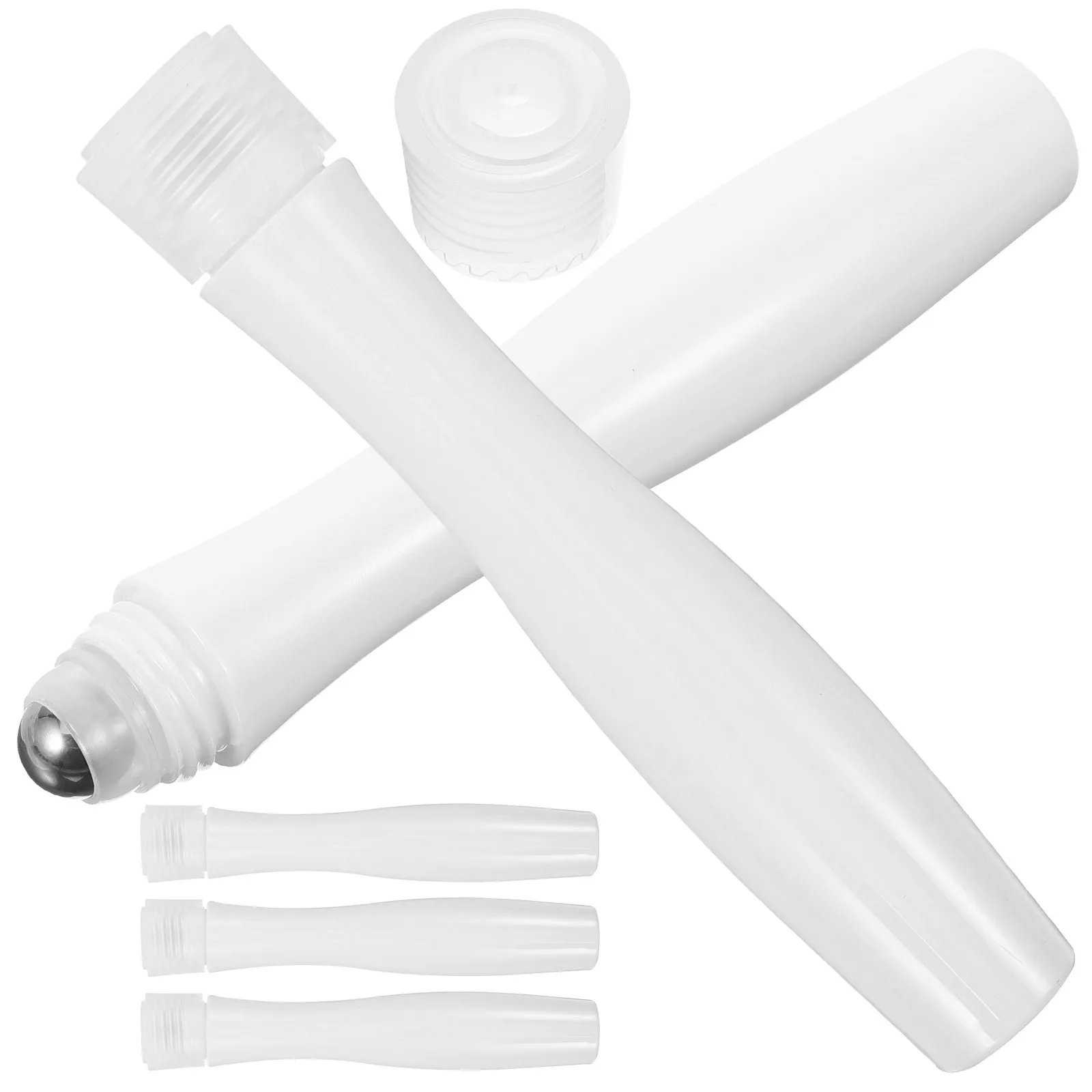 

5Pcs Small Plastic Roller Bottles Empty Refillable Roll Ball Bottles Compact Travel Essential Oil Perfume Small Roller Bottle