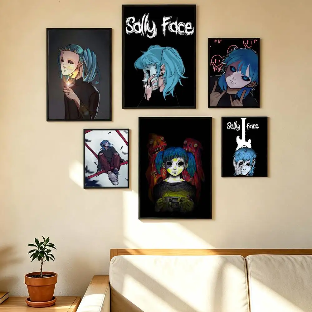 Sally Face Game Sal Fisher Poster Waterproof Wall Art Sticker For Bar Living Room Vintage Decor High Quality Print Gift