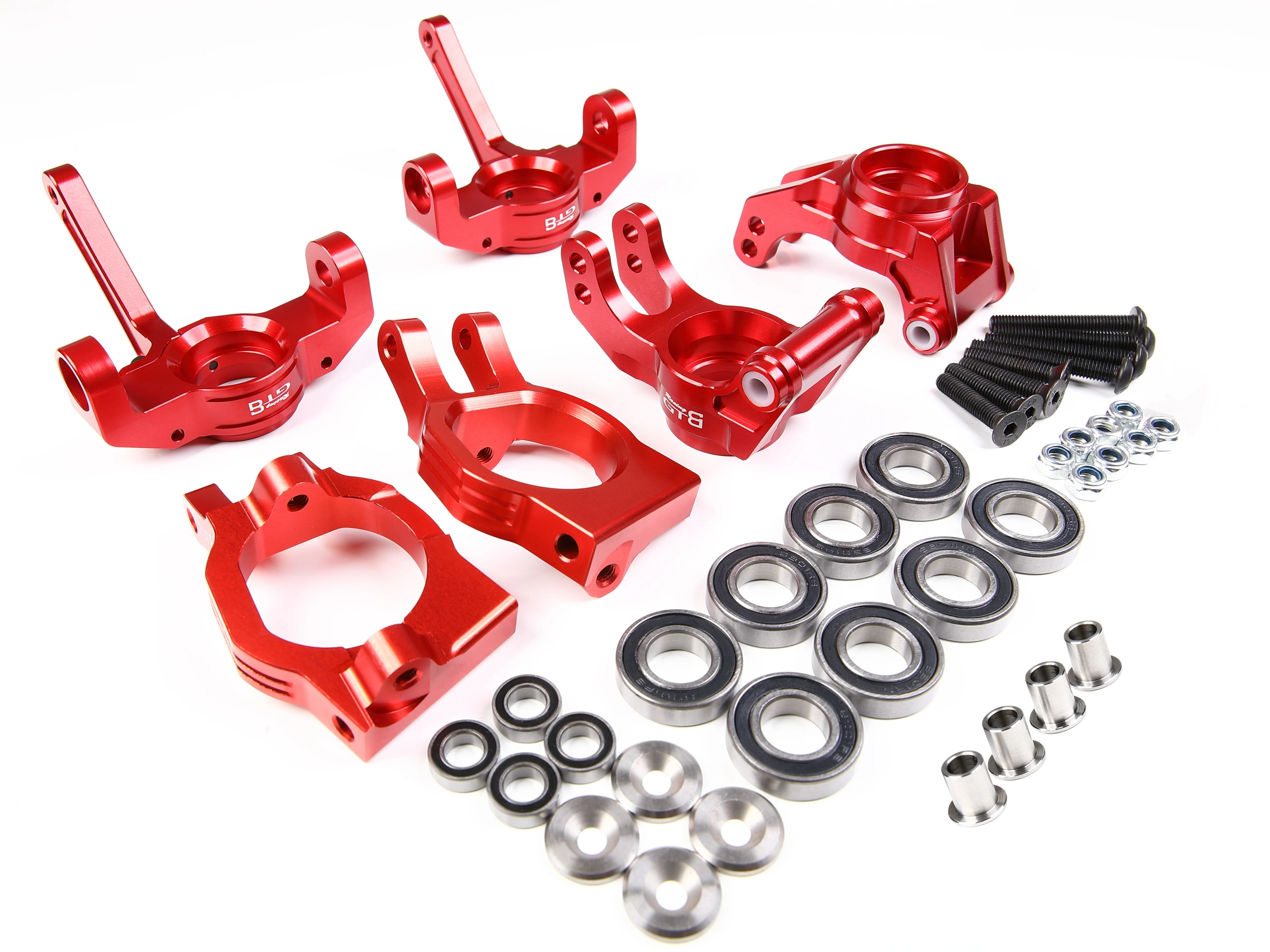 GTBracing Aluminum Front Spindle and Rear Wheel Hub Carrier C-Hub Sets for RC 1/5 Car LOSI DBXL,DBXL-E V1.0/ 2.0,MTXL 1