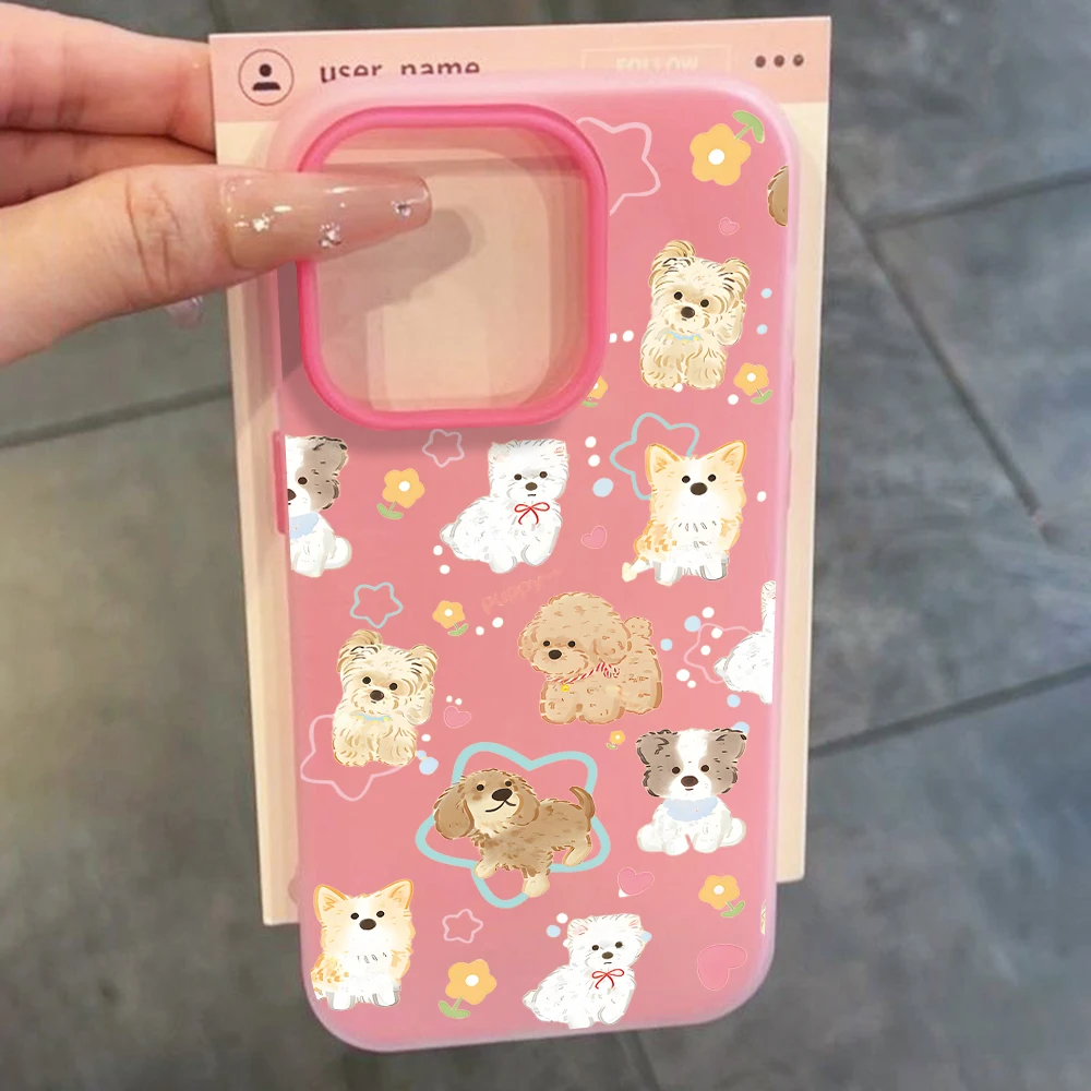 Für Xiaomi 11 Lite 5G 14T Pro 15T Pro 17 Pro Max Niedliche Welpen-Kunst-Hundehülle Stoßfeste Bonbonfarben Silikon-TPU-Schutzhülle – Detail 7