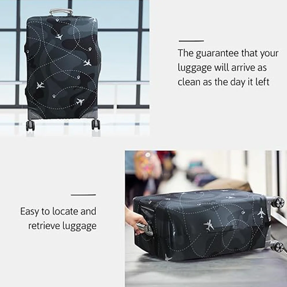 Luggage Compartment Protective Cover Wear Resistant Elastic Fabric Engrave Image Series Dust Cover Durable Travel Case Cover