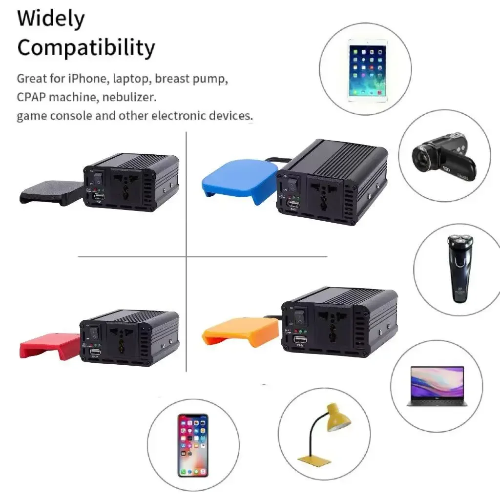 200W Cordless Inverter AC w/USB Batteries Portable Power Station for Dewalt for Makita for Milwaukee for Bosch Battery Inverter