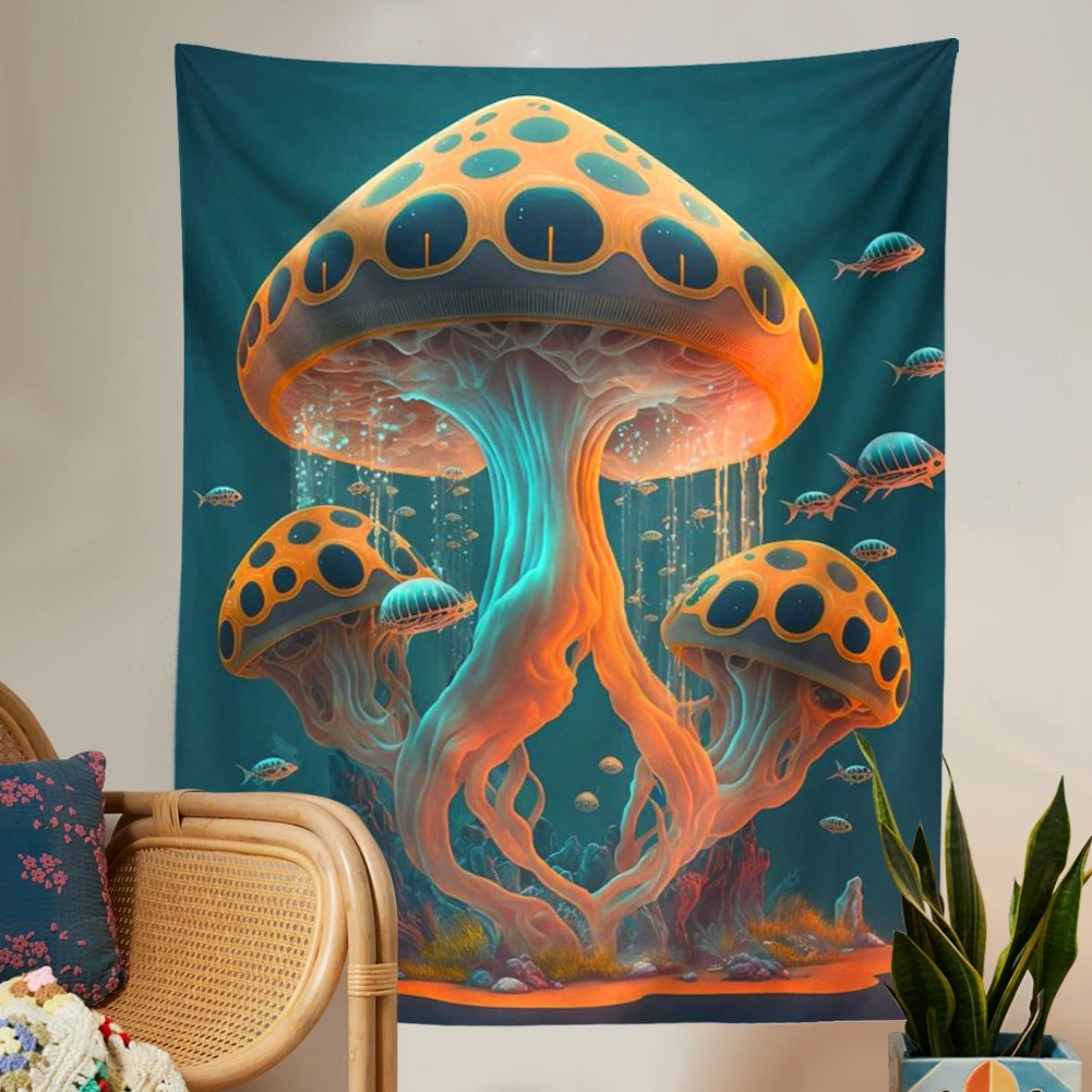 

Cute Mushroom Tapestry Wall Hanging Colorful Hippie Wall tapestries Bohe Decorative Tapestries Living Room Bedroom Home Decor