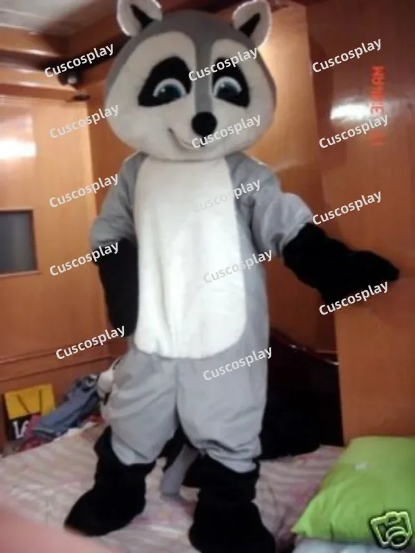 New Adult Hot Sale Foam Cute GREY RACcOON Fancy Cartoon Mascot Costume Plush Christmas Fancy Dress Halloween Mascot