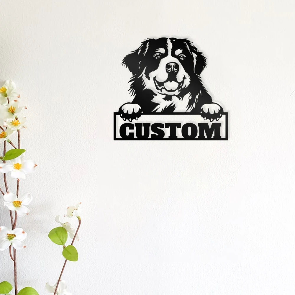 

1pc cute dog Personalized Text Iron Wall Signs Metal Wall Plaque For Living Room Kids Room