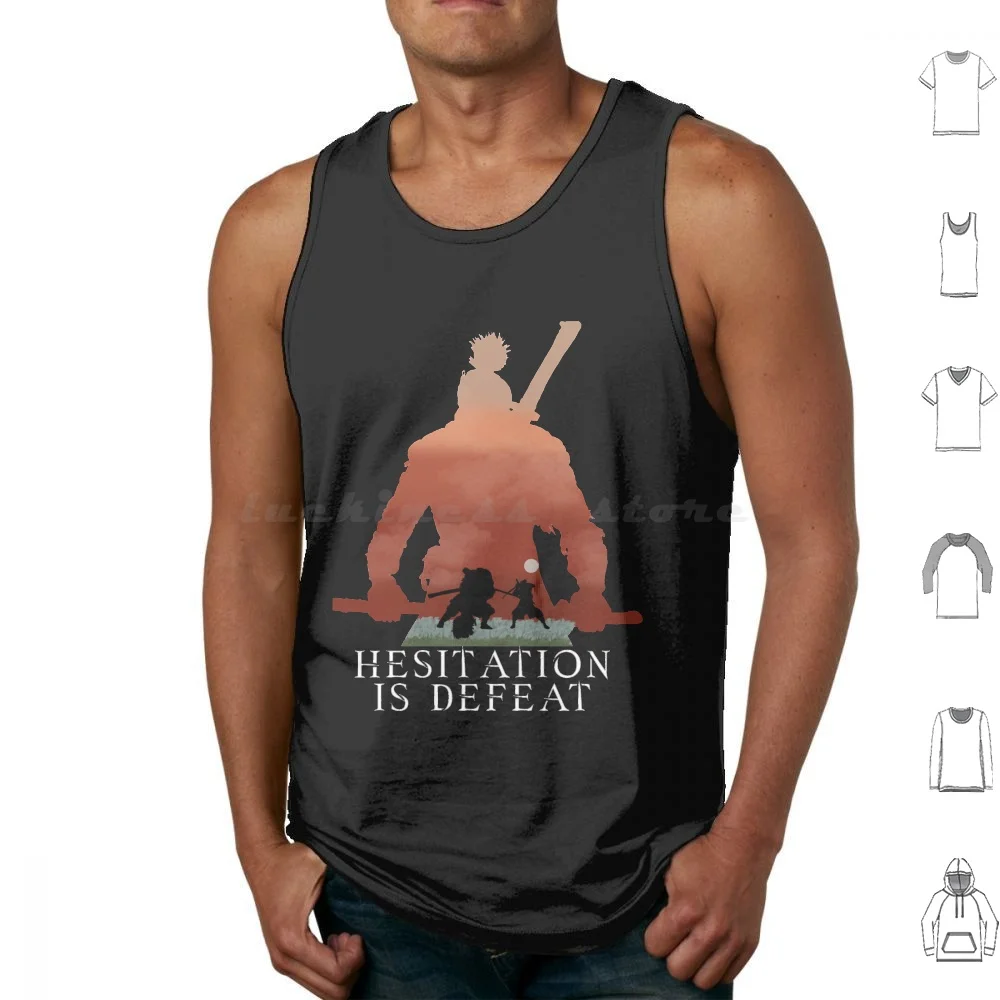 Day Gifts Sekiro Hesitation Is Defeat V3b Graphic For Fans Tank Tops Print Cotton Day Sekiro Hesitation Is Defeat