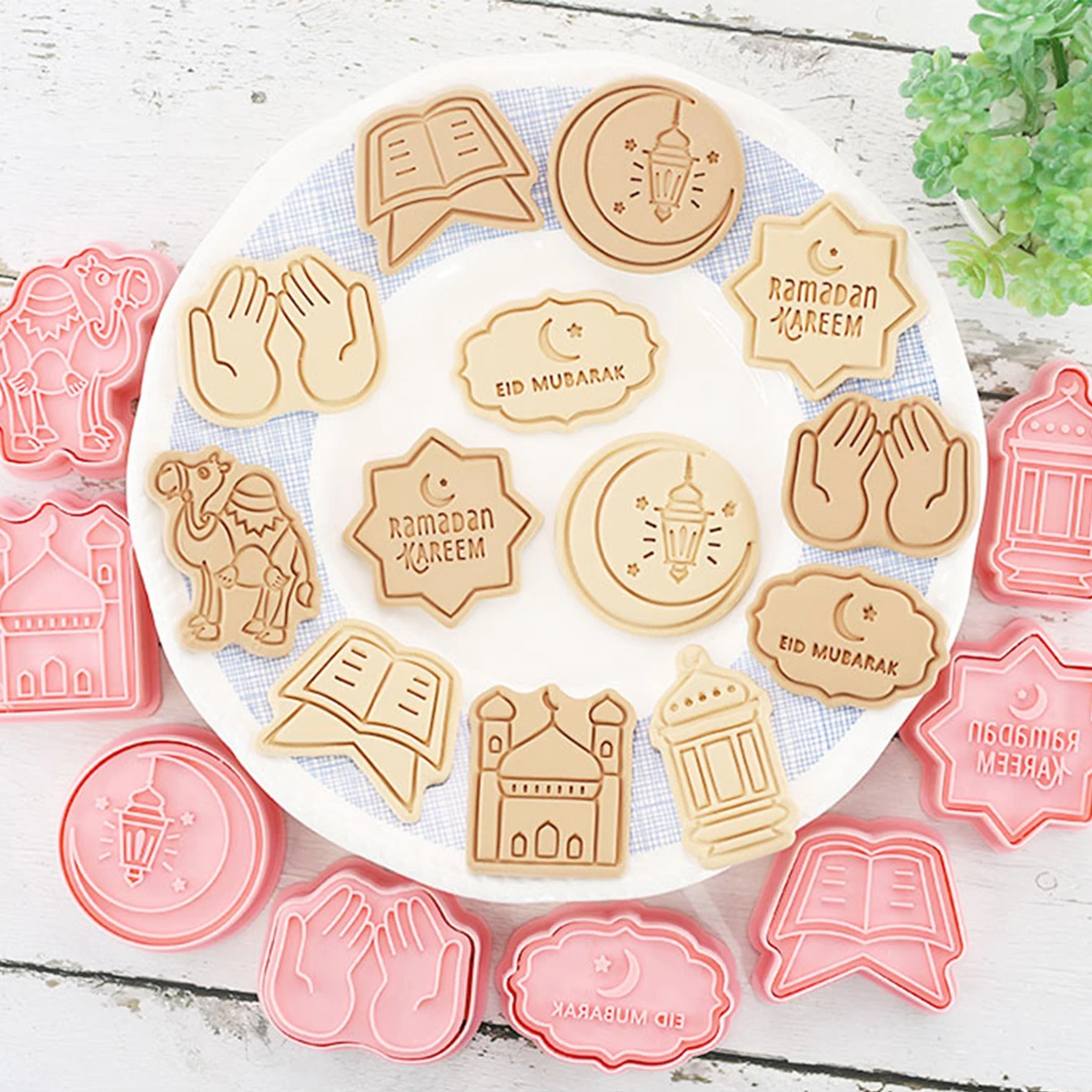 Eid Mubarak Biscuit Mold Cookie Cutters DIY Baking Tools Ramadan Decoration for Home Al Adha 2024 Islamic Muslim Party Decor