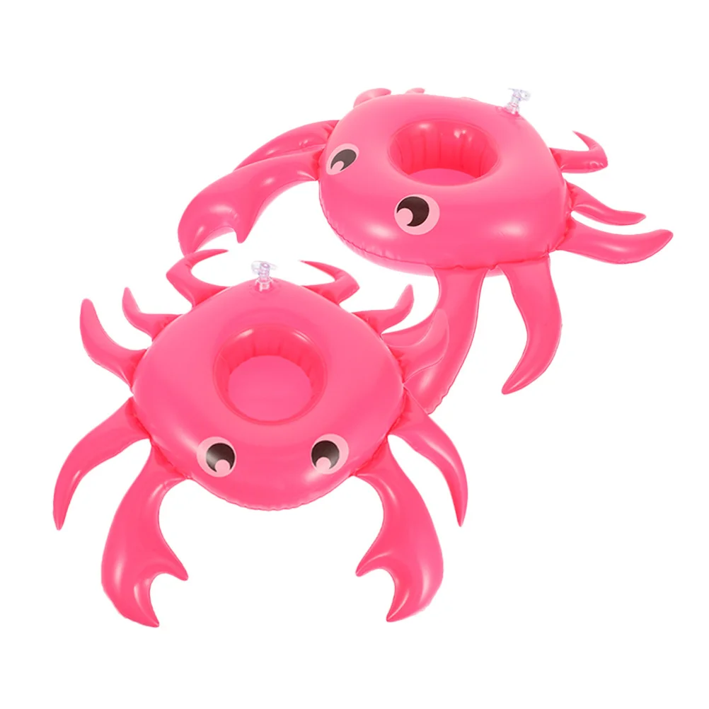 2Pcs Inflatable Cup Coasters Crab Design Floating Drink Holder for Pools Pool Drink Holder Floating Cup Holders