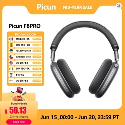 Picun F8 Pro ANC Wireless Headphones 3D Spatial Audio Head Tracking -52dB ANC HIFI Bluetooth Headset ENC HD Mic Low-Latency APP