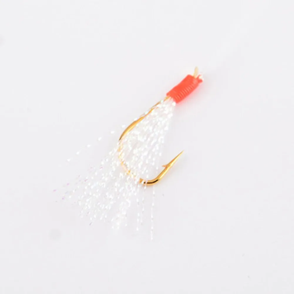 

1/4set Sabiki Rigs Hooks Saltwater Fishing Lures Luminous Glow Flash Fishskin Bait Rigs Jig Lure Feather Lure Herring Bait 6pcs