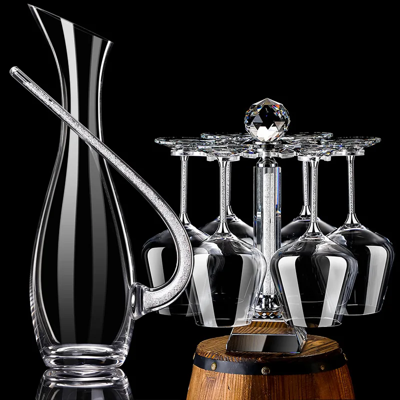 Wine Glass for Wholesales Goblet Wine Glass Luxury Diamond Wine Glass and Rack Set