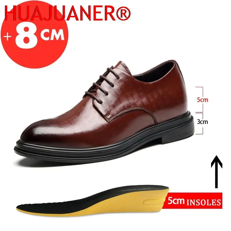 

Elevator Shoes Men Dress Shoes 3/6/8 cm Men Formal Shoes Winter/Spring Classic Business Luxury Men Oxfords Footwear Suit Shoes