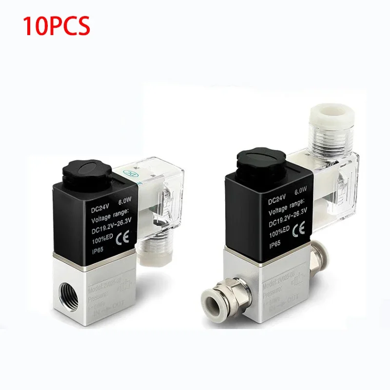 HLH 10pcs 2V025-08/06 For Air Solenoid Valve Pneumatic Control Valves Normally Closed DC 12V 24V 220V 110V 2 Way 2 Position