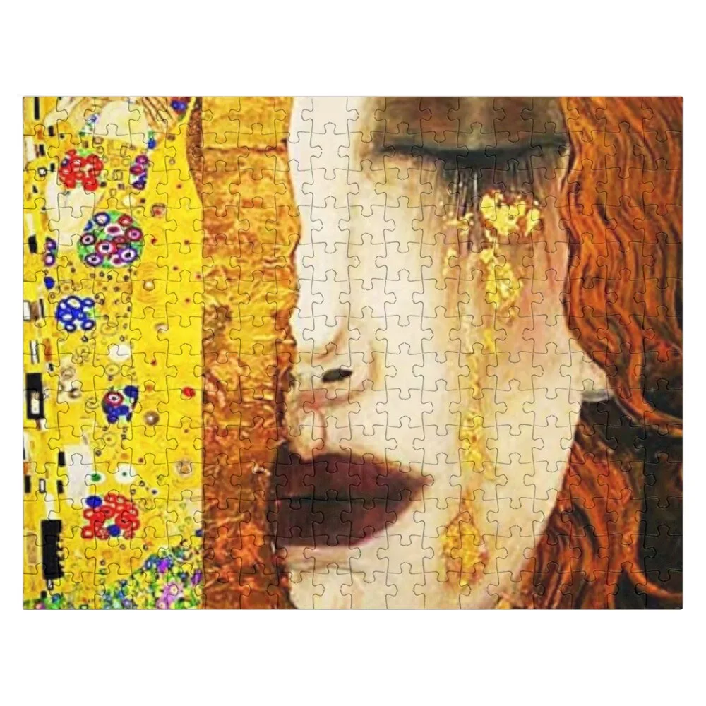 Freya's Tears and The Kiss retrato pintura de Gustav Klimt rompecabezas nombre personalizado rompecabezas foto de madera personalizada