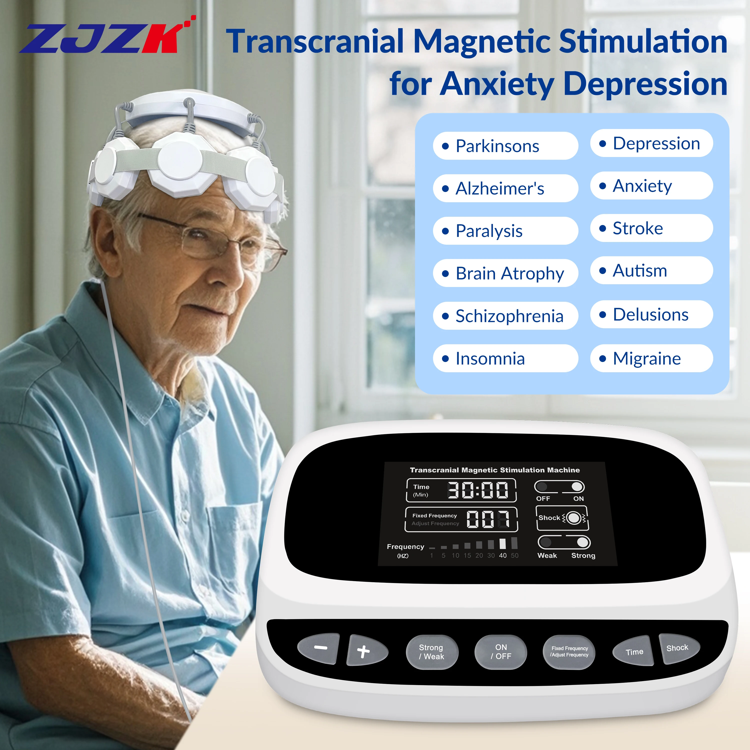 

ZJZK Tms Magnetic Stimulation For Seizures Migraines Obsessive-Compulsive Disorder (OCD) Major Depressive Disorder (MDD)