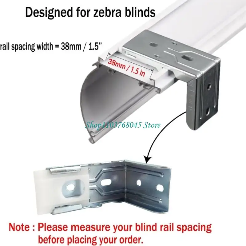 R53F 4Pcs Wall-Mounted Zebras Shade Headrail Holder Window Blind Brackets Clip Set