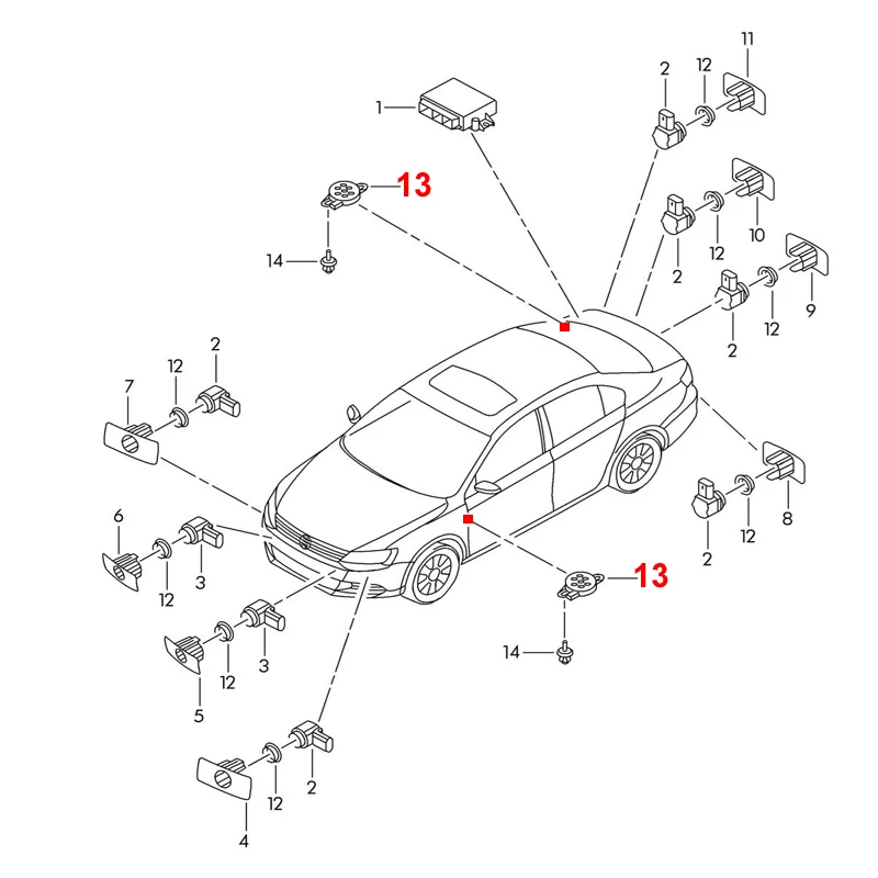 Car Speaker Parking PDC Aid OPS Reversing Radar Warning Buzzer Alarm Replacement For VW Tiguan 5N 2007 - 2015 2016 2017 2018