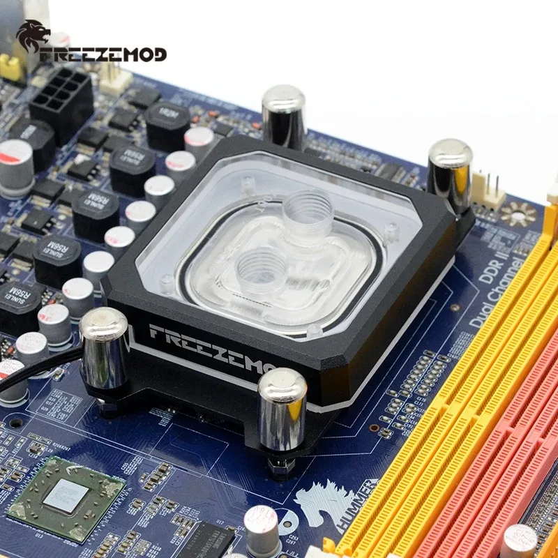 FREEZEMOD pc CPU water cooling block Aurora diffuse light effect 2021 red copper base plate AM4. AMD-PK5E