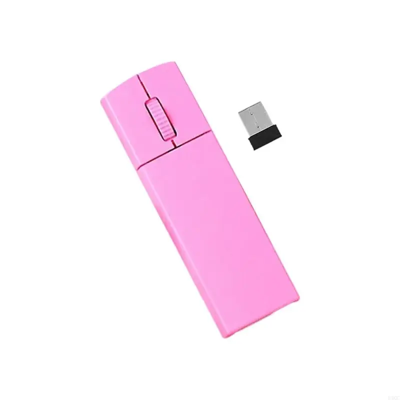 

Quiet Operation Mini Wireless Mouse With Receiver Slot Type C Charging Plastic Construction For Mobile Professionals D5QC