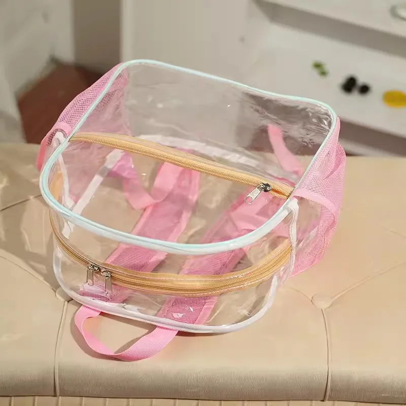 حقيبة ظهر بلاستيكية شفافة للأطفال ، حقيبة هاتف محمول للشاطئ مقاومة للماء للسفر ، حقائب ظهر للتخزين المدرسي للمدرسة ، حقيبة ظهر صغيرة شفافة ، صيف