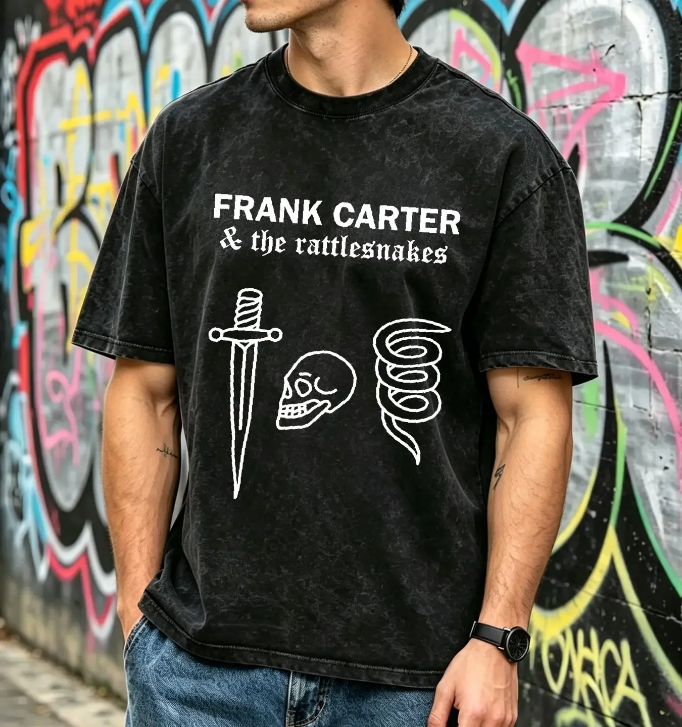 washed T Shirt New Popular Frank Carter The Rattlesnakes English Music Size S 4XL long or short sleeves vintage Washed