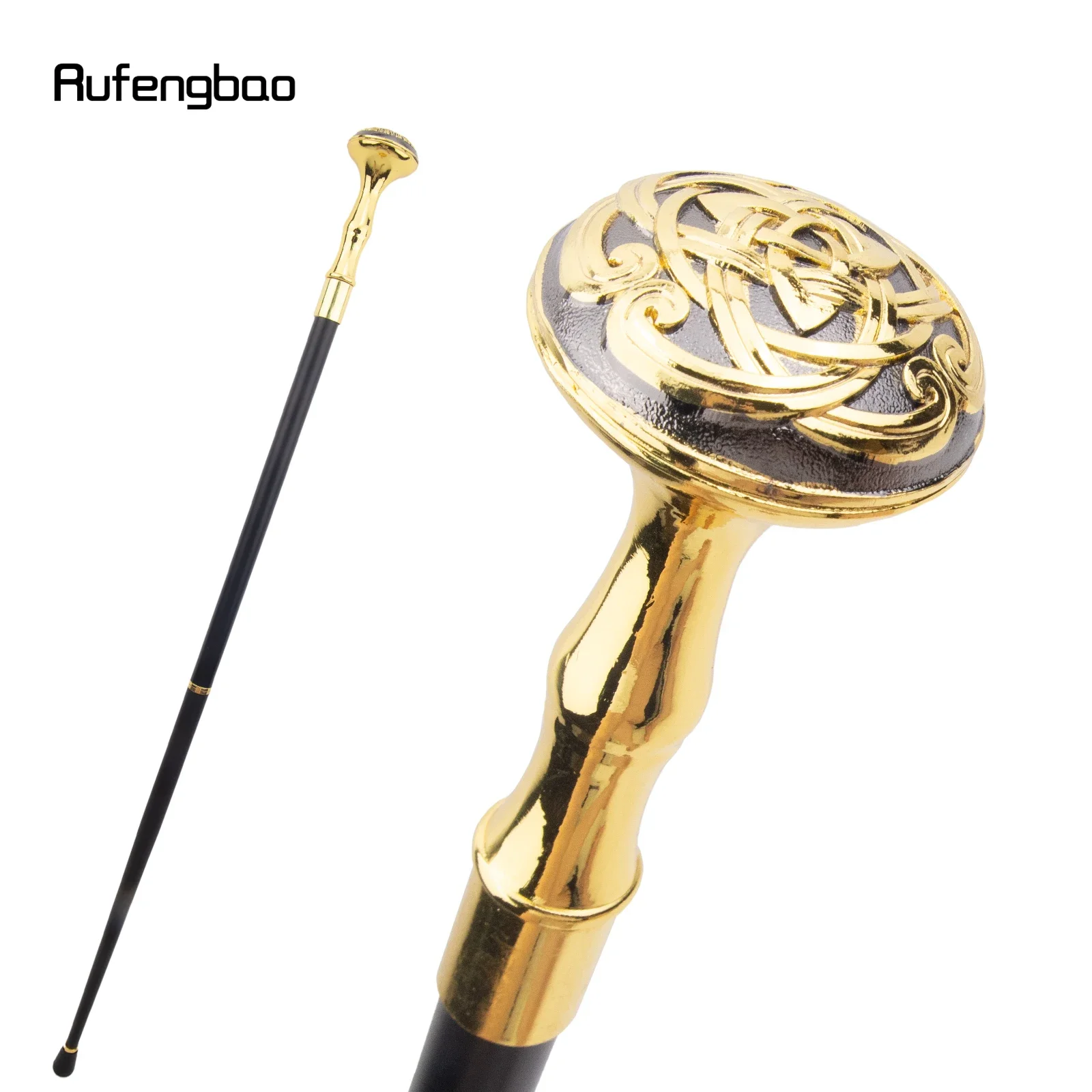 Circular Ring Totem Relief Walking Cane Fashion Walking Stick Gentleman Crosier Knob Walking Stick 93cm