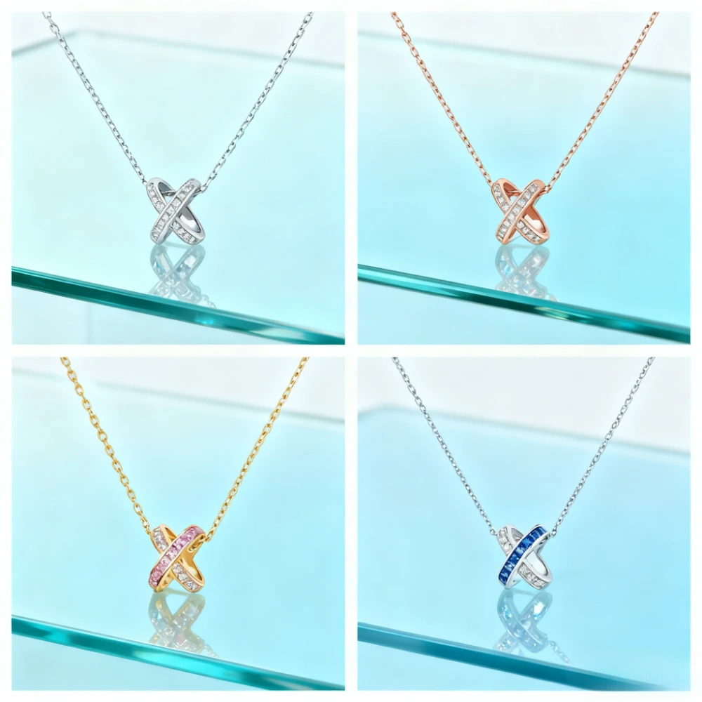 

2025 Trendy Jewelry Round X Cross Necklace, Small & Elegant, Affordable 2025 CNC - made Party Gifts