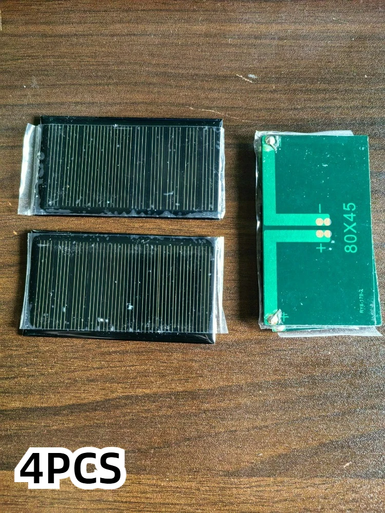 Mini Solar Panel 1PCS‑4PCS 5V 80MA 0.4W 80x45mm Single Crystal Solar Cell Epoxy DIY Kit For Battery Charging Cell Phone Small