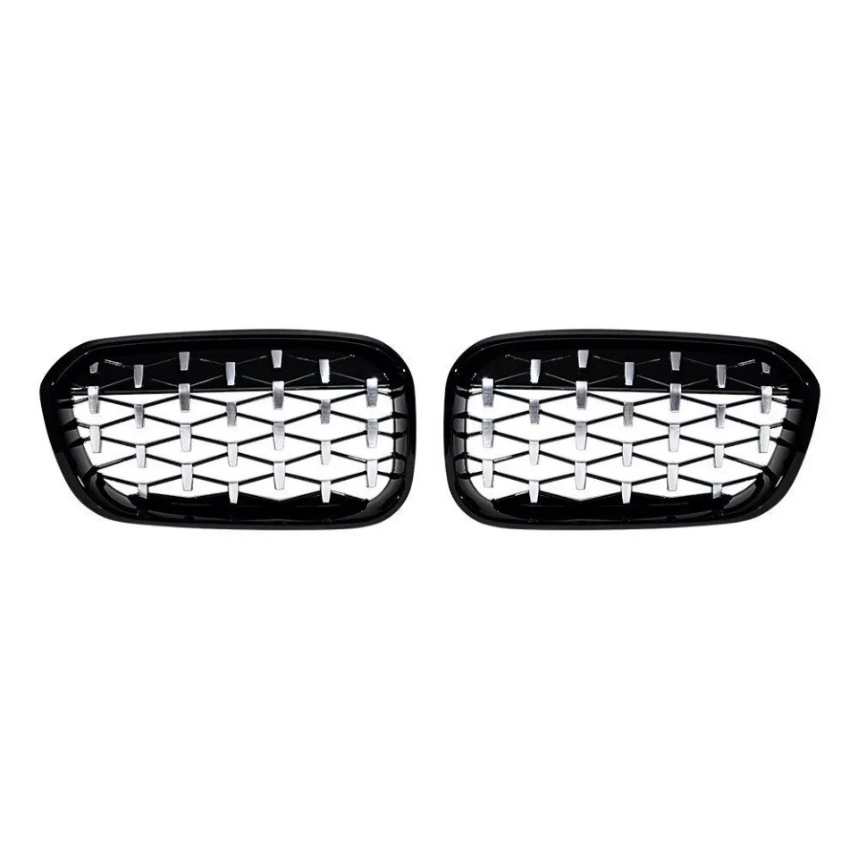 XVIP Frontstoßstangen-Nierengrill, Renngrills für BMW 1er F20 F21 2015–2019, Ersatz-Doppellatten, glänzend schwarze Gitter – Detail 17
